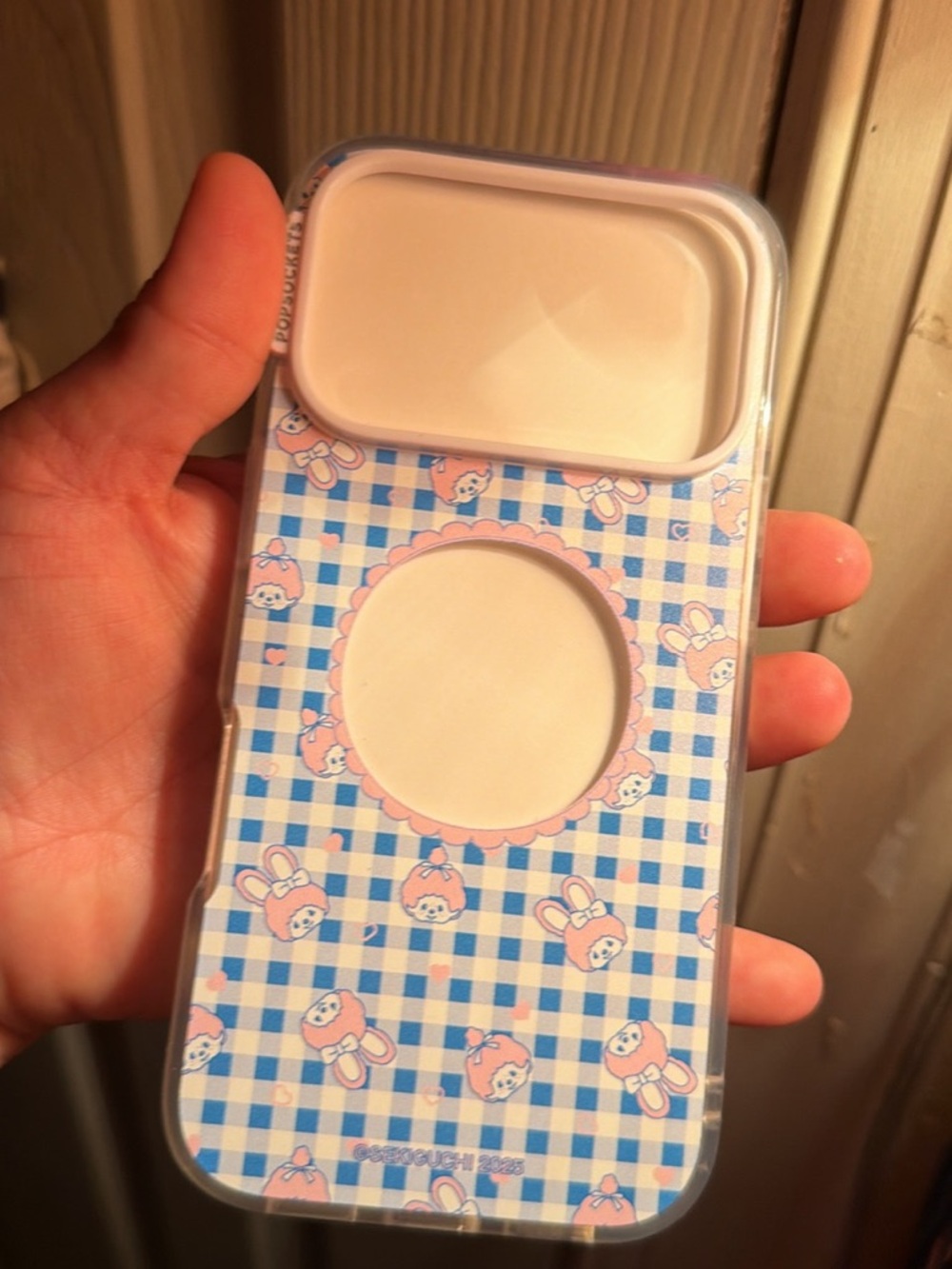 PopSocket Pink Fuzzy Pom Phone Grip with Clear Case - Picture 5 of 8